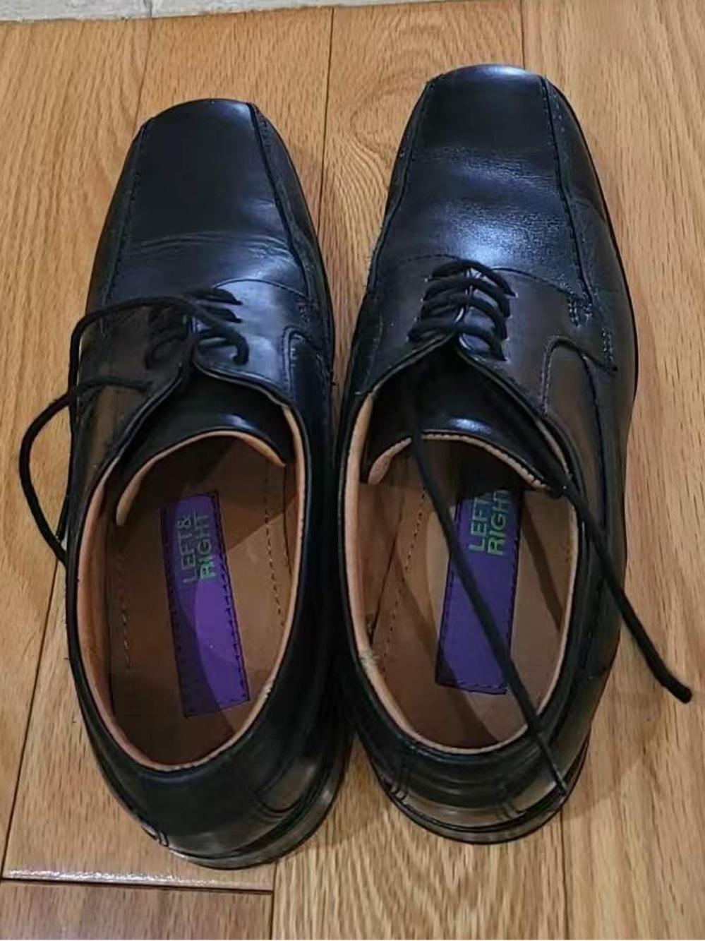 Left & Right brand square-toe lace-up oxford dress shoes